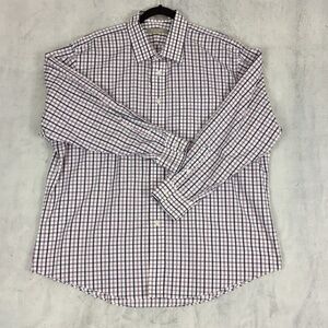 Nordstrom Traditional Fit Cotton Dress Shirt Sz 17.5 / 33 Windowpane Plaid